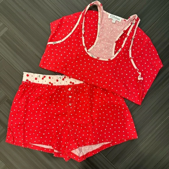 PJ Salvage Mix & Match Hearts & Cherries Pajama Set - Picture 3 of 4